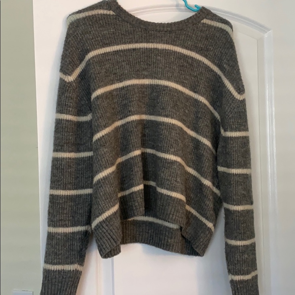 Gray striped sweater